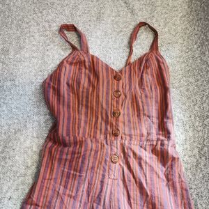 Japna Red Blue Purple Brown Striped Jumpsuit